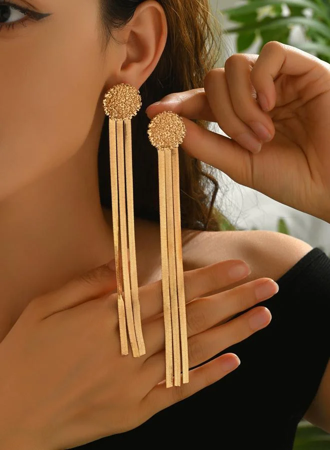 تايك تو أقراطة بسلسلة شراشيب طويلة